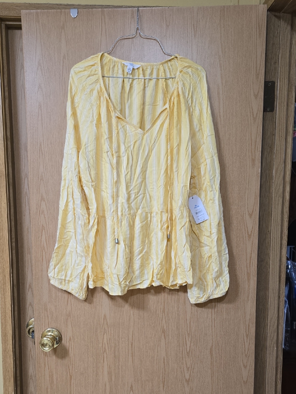 Lightweight Yellow Peasant Blouse - Women Tops